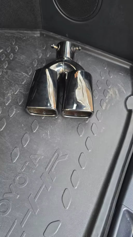Universal Car Exhaust Tip Dual Square Outlet Muffler Upgrade 58mm/ 2.24inches
