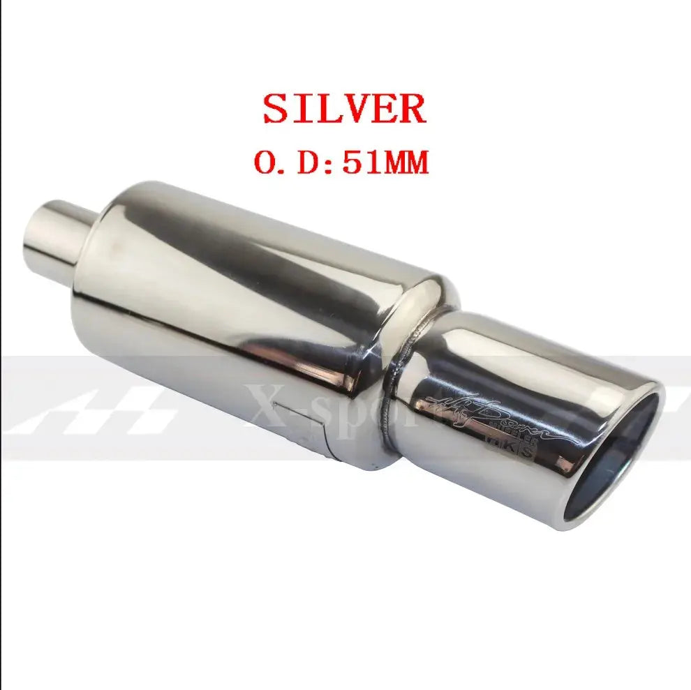 Car Motorbike Exhaust System Exhaust Pipe Muffler Tip Universal Stainless Steel ID 51MM 57MM 63MM Outlet 89mm Silencer Tail Pipe Revix