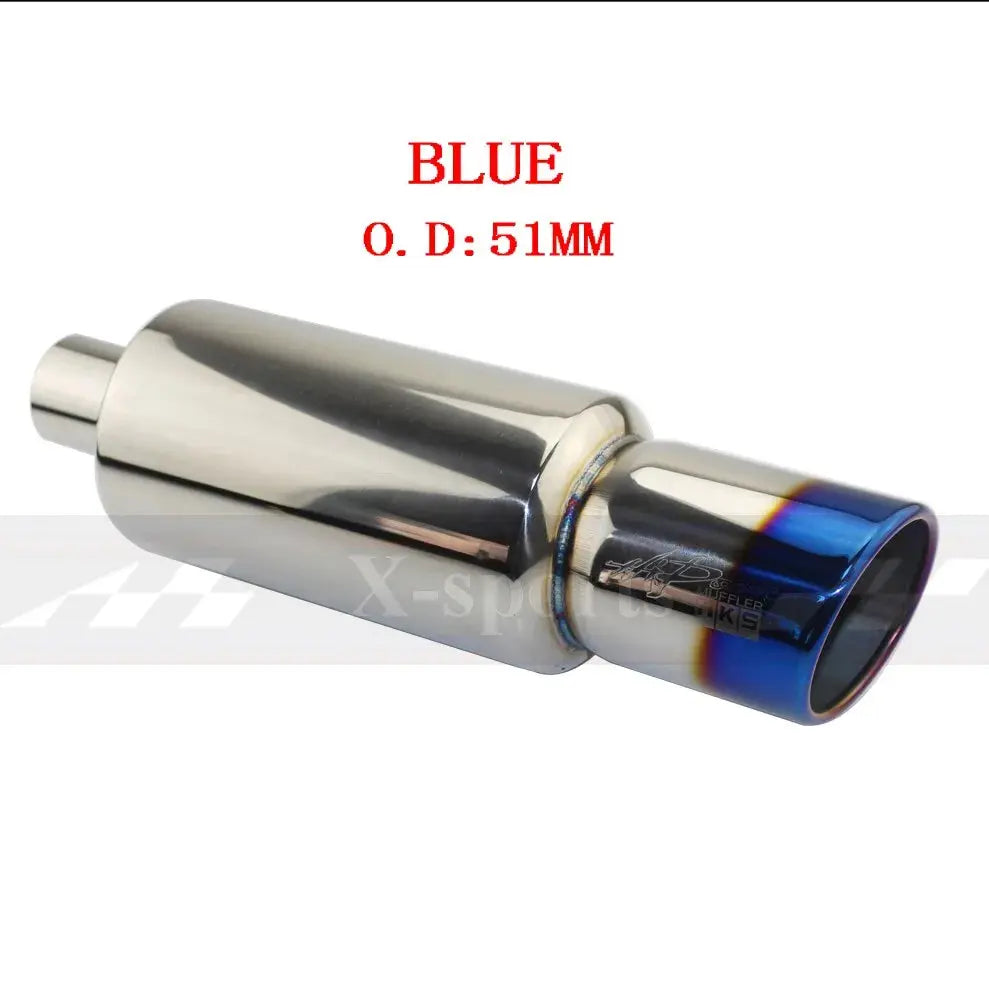 Car Motorbike Exhaust System Exhaust Pipe Muffler Tip Universal Stainless Steel ID 51MM 57MM 63MM Outlet 89mm Silencer Tail Pipe Revix
