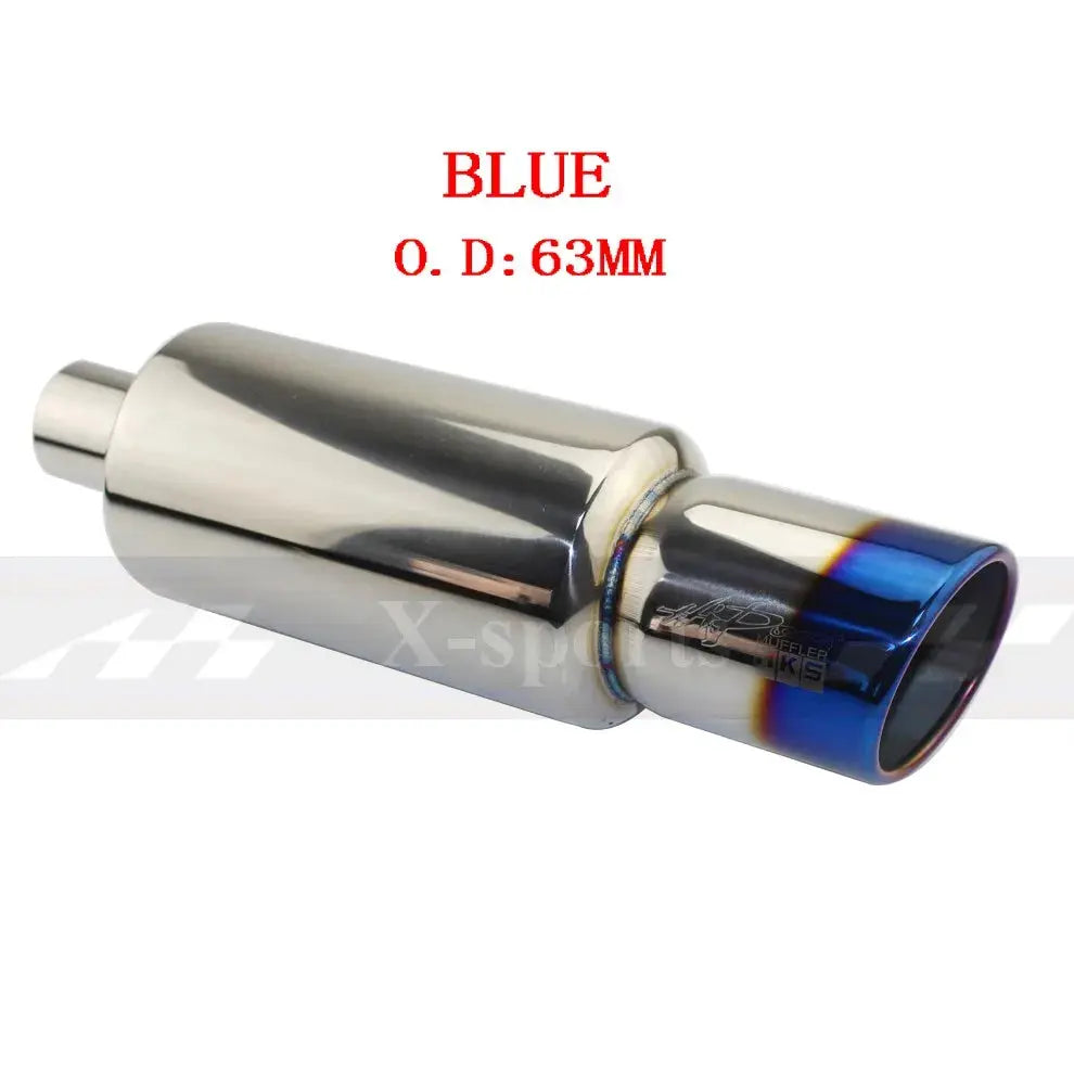 Car Motorbike Exhaust System Exhaust Pipe Muffler Tip Universal Stainless Steel ID 51MM 57MM 63MM Outlet 89mm Silencer Tail Pipe Revix