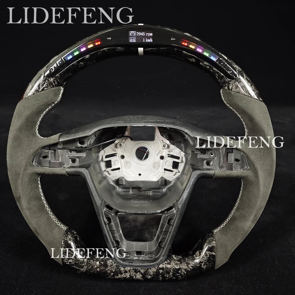 LED RPM Steering Wheel Fit For Seat Leon FR Cupra 5F Ibiza 6F Arona Ateca Leon ST Alhambra 2014~2019 Customized Steering Wheel Revix