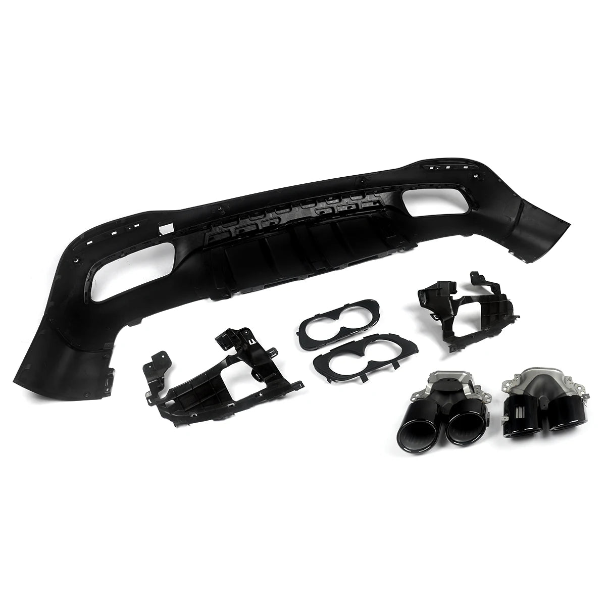 Mercedes-Benz GLE53 Rear Bumper Diffuser Lip + Exhaust Tips For GLE350 GLE400 GLE450 GLE580 2019+ Revix