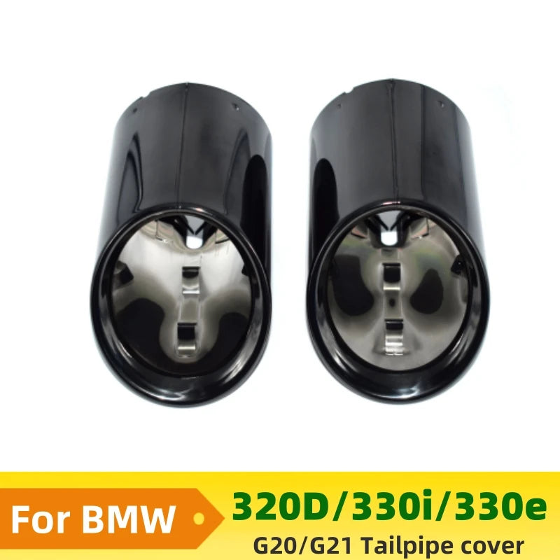 For BMW 320d 330i 330e Exhaust Tailpipe cover G20 G21 Muffler Tip Nozzle Black Exhaust Head Revix