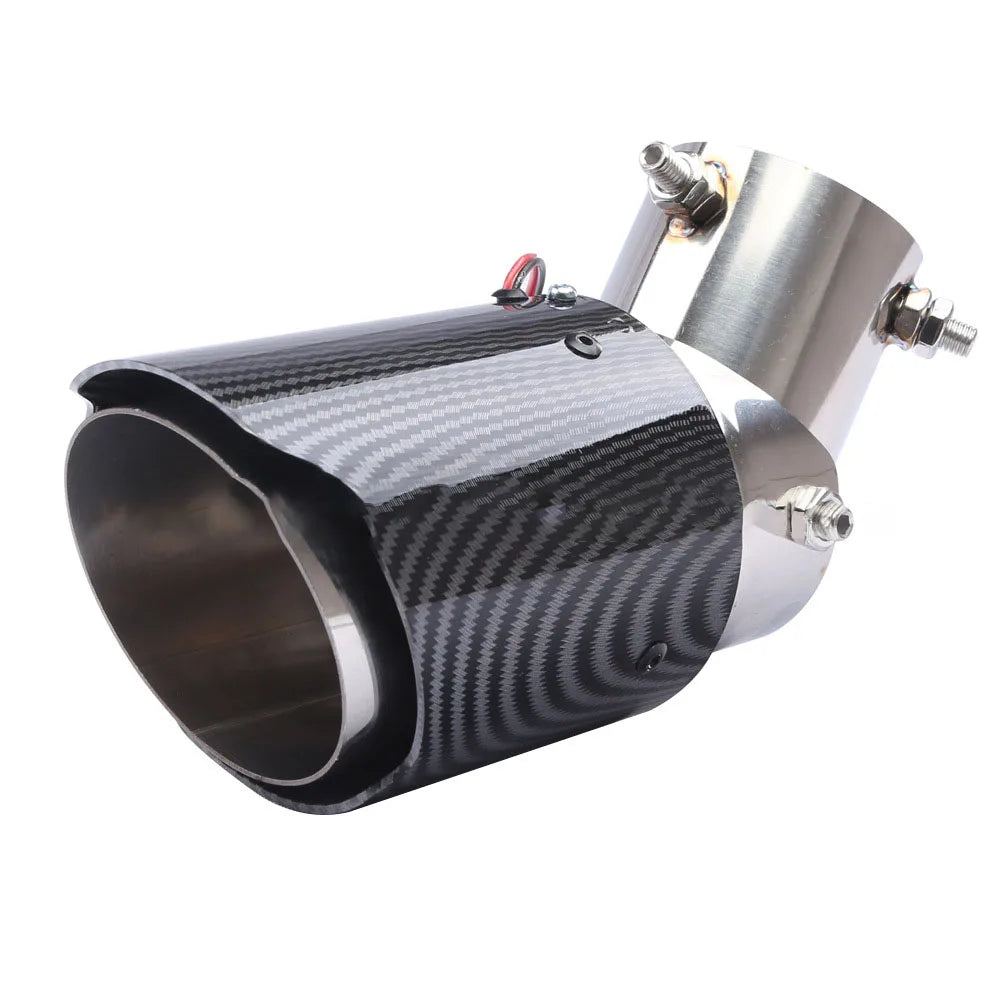 Universal Carbon Fiber Tailpipe With Led Lights 63mm Revix