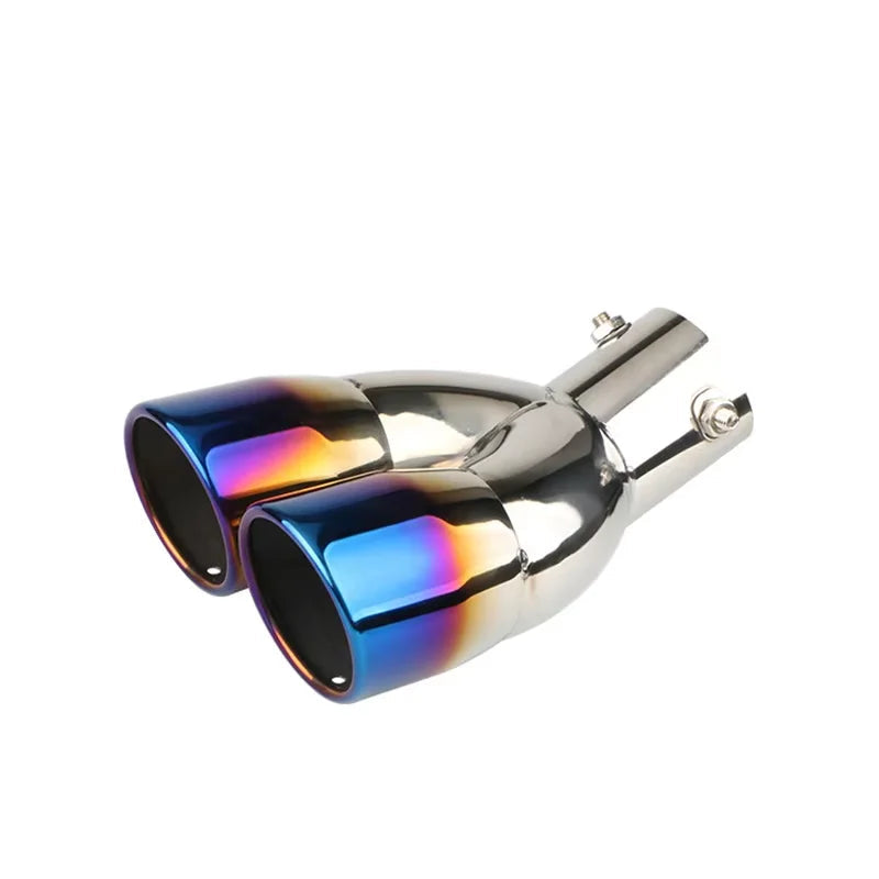 Universal 63mm Car Muffler Exhaust Tip Tail Pipe Stainless Steel Car Rear Tail Throat Car Accessories Revix