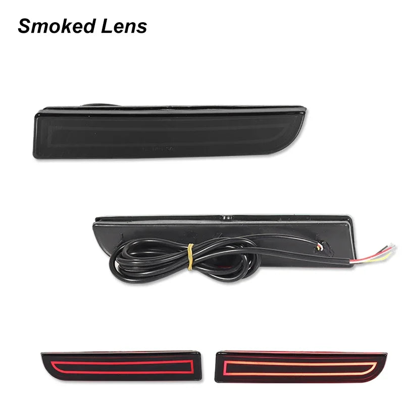 LED Bumper Reflector Lights For Mitsubishi Lancer Evo Evolution ASX Outlander Sport RVR Dynamic Turn Signal Rear Tail Brake Lamp Revix