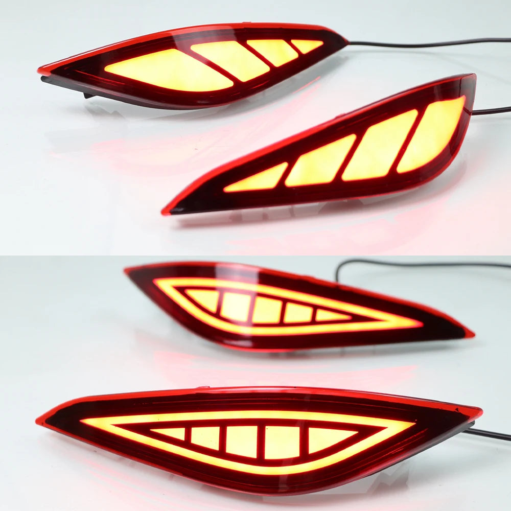 2PCS LED Reflector For Toyota Rush 2018 2019 2020 Car Rear Fog Lamp Brake Light Rear Bumper Decoration Lamp Revix