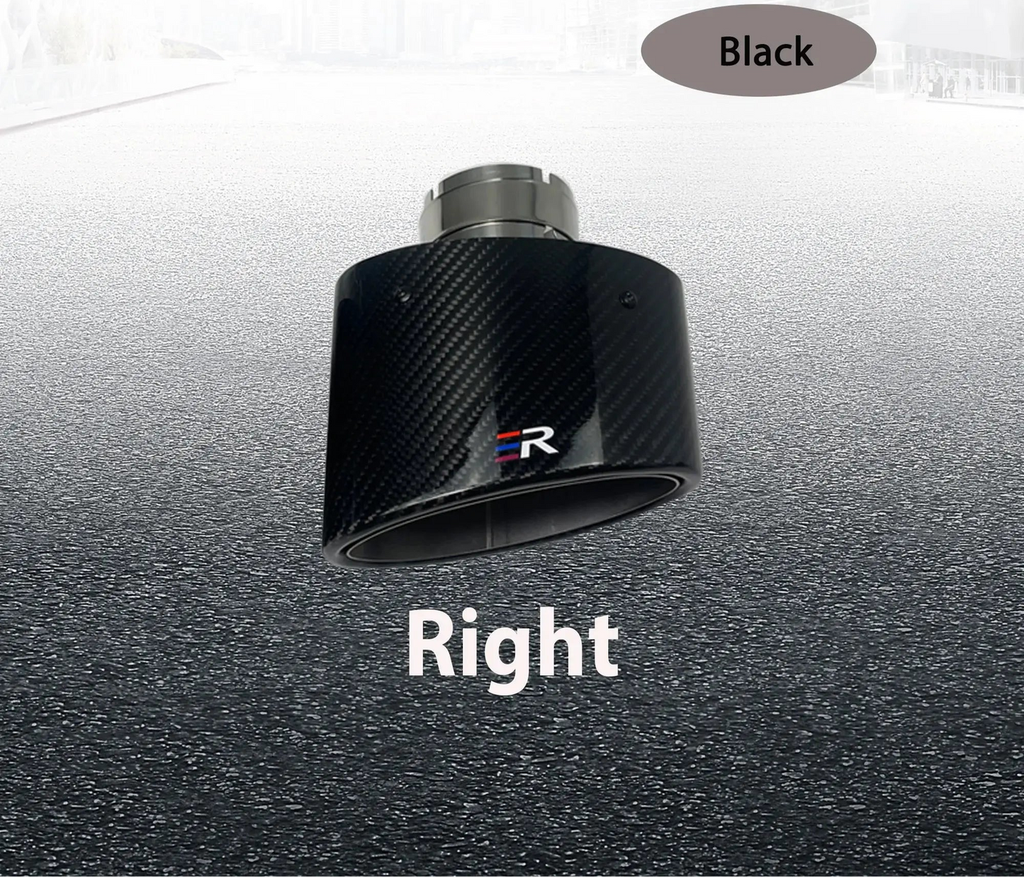 ER Exhaust Racing Real Carbon Fiber Oval Shape Exhaust Tips for Universal car Exhaust Modified Muffler Nozzle Upgrade Revix