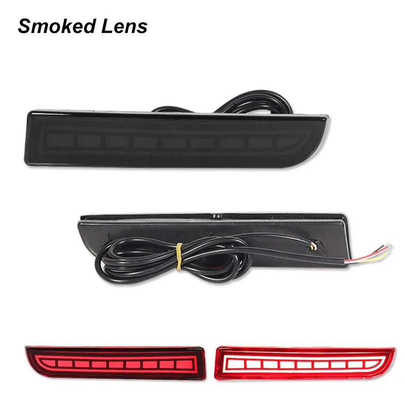 LED Bumper Reflector Lights For Mitsubishi Lancer Evo Evolution ASX Outlander Sport RVR Dynamic Turn Signal Rear Tail Brake Lamp Revix