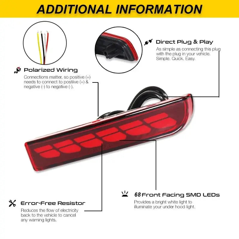 LED Bumper Reflector Lights For Mitsubishi Lancer Evo Evolution ASX Outlander Sport RVR Dynamic Turn Signal Rear Tail Brake Lamp Revix