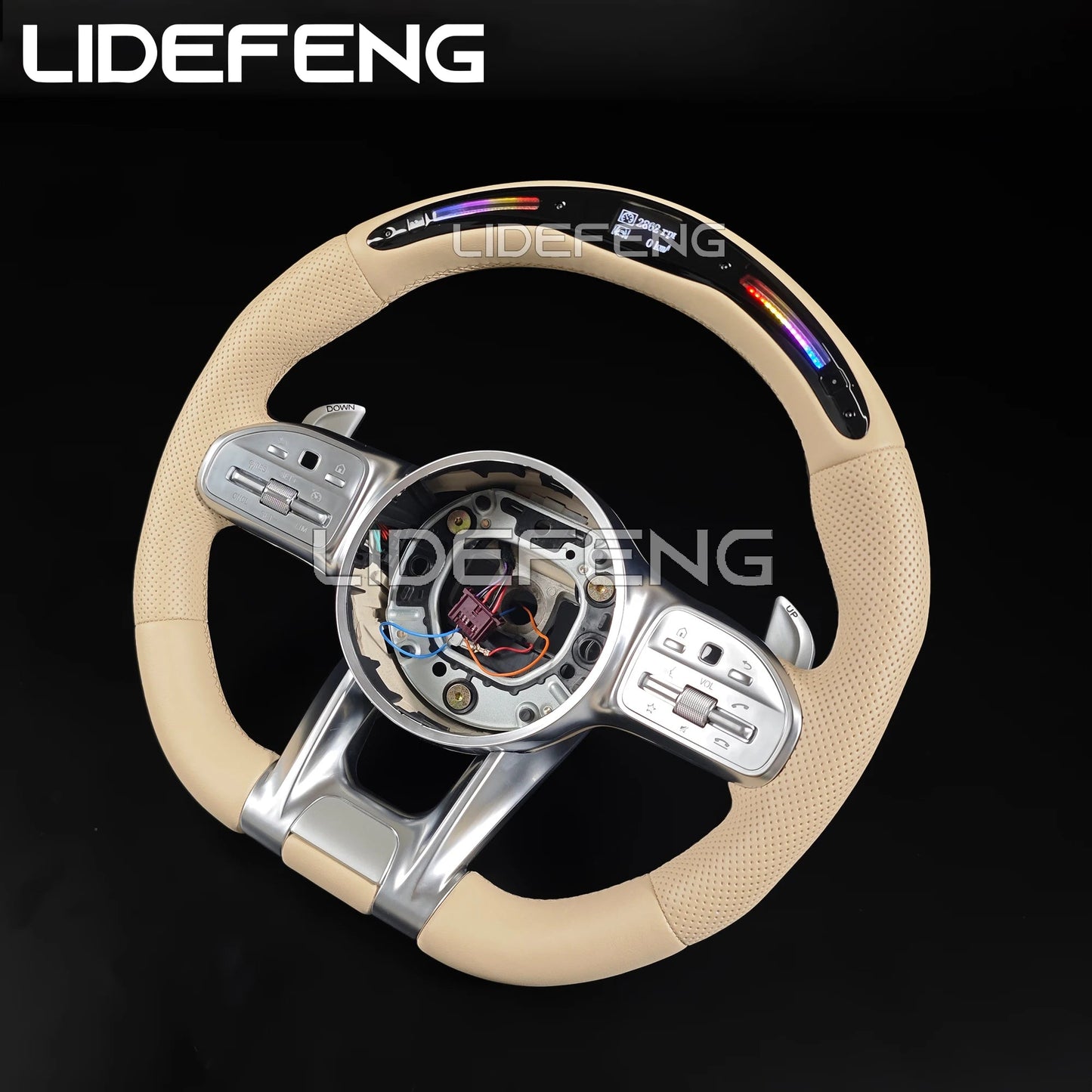 Retorfit LED Carbon Fiber Steering Wheel For Mercedes Benz AMG W204 W205 W213 C63 E63 G63 G55 G500 W212 W463 CLS63 GLA CLA Revix