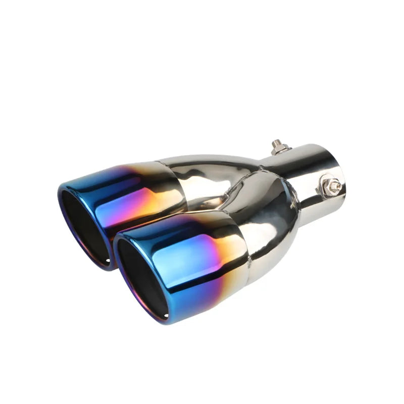 Universal 63mm Car Muffler Exhaust Tip Tail Pipe Stainless Steel Car Rear Tail Throat Car Accessories Revix