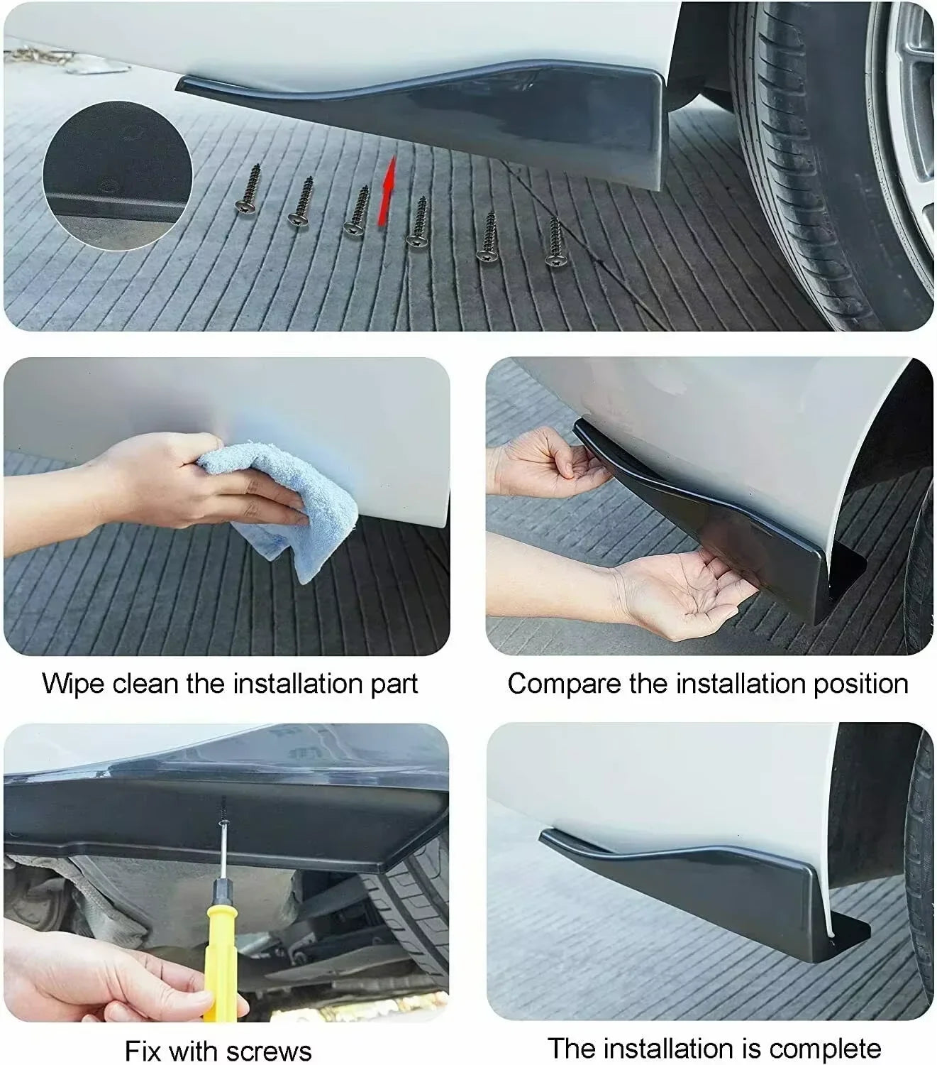 Universal Car Front Rear Bumper Strip Lip Spoiler Diffuser Splitter Scratch Protector 48CM Length For Audi BMW HONDA Revix
