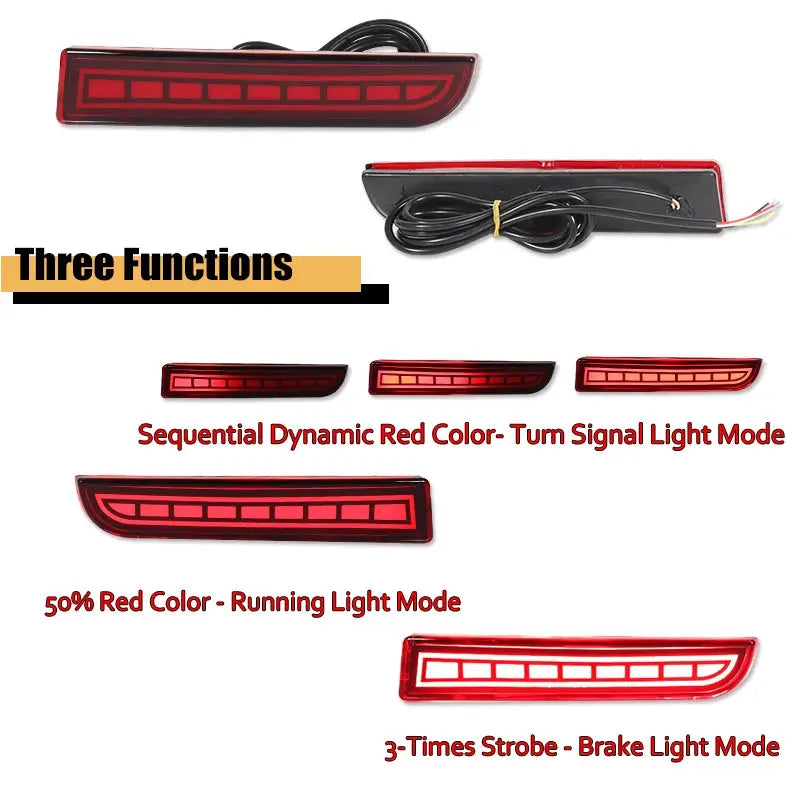 LED Bumper Reflector Lights For Mitsubishi Lancer Evo Evolution ASX Outlander Sport RVR Dynamic Turn Signal Rear Tail Brake Lamp Revix