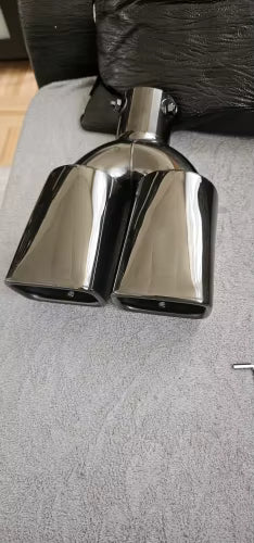 Universal Car Exhaust Tip Dual Square Outlet Muffler Upgrade 58mm/ 2.24inches