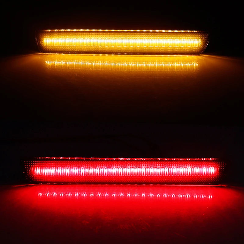 For Dodge Challenger 2015-2022 Clear & Smoked Lens LED Side Marker Lamp Amber Front Red Rear Side Fender Reflector Lights Revix