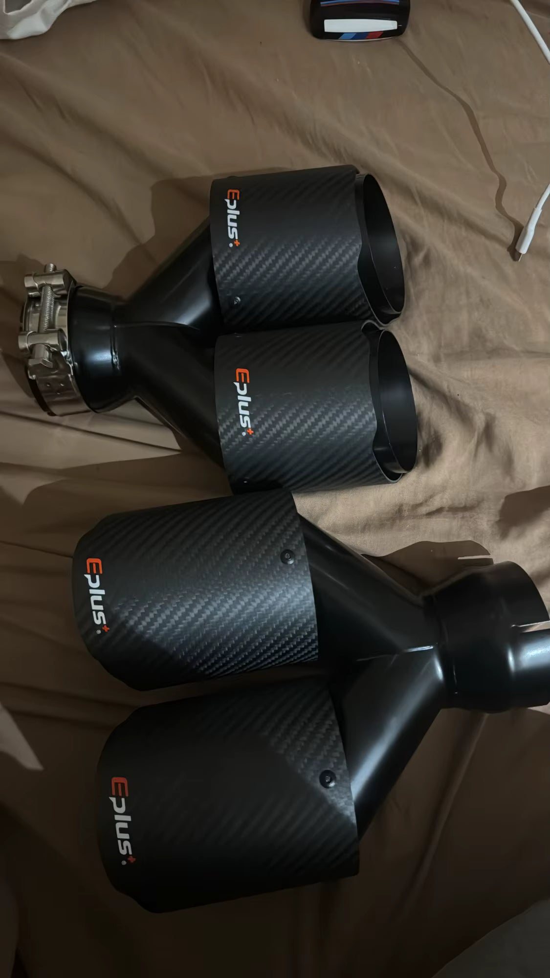 Y-Shape Carbon Fiber Double Exit Exhaust Tip – Universal Fit