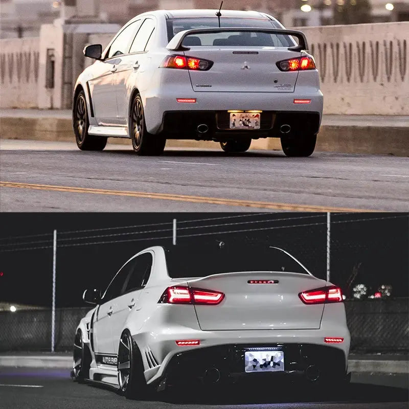 LED Bumper Reflector Lights For Mitsubishi Lancer Evo Evolution ASX Outlander Sport RVR Dynamic Turn Signal Rear Tail Brake Lamp Revix