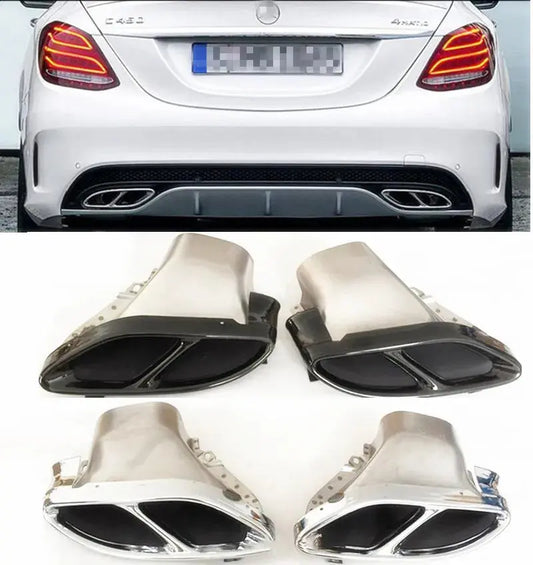 exhaust pipes tail tips FIT FOR 2015 2016 2017 W205 C180/C200/C250/C300/C450 AMG pipes Exhaust Tips/Tail Tips AMG Rear Lip Revix