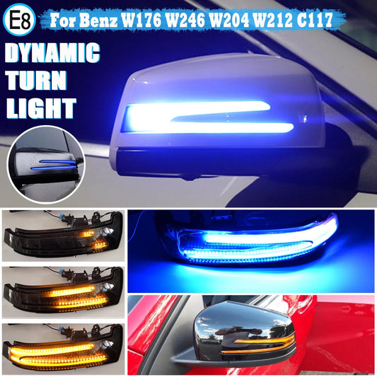 1 Pair Dynamic Turn LED Signals For Mercedes Benz W204 CLA A B C E S GLA GLK CLS Class W176 W212 Revix