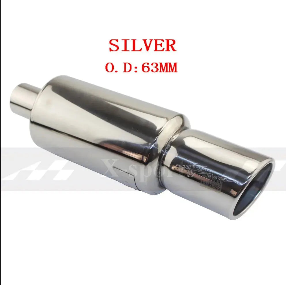 Car Motorbike Exhaust System Exhaust Pipe Muffler Tip Universal Stainless Steel ID 51MM 57MM 63MM Outlet 89mm Silencer Tail Pipe Revix