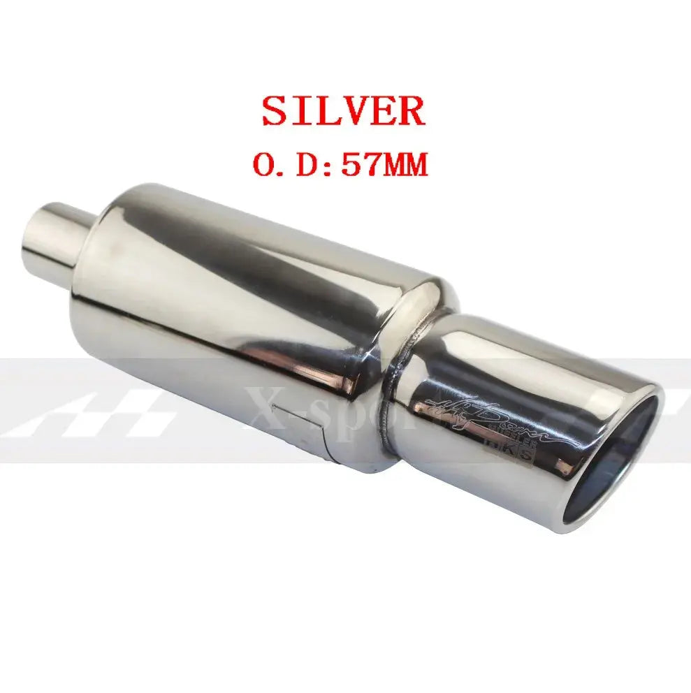Car Motorbike Exhaust System Exhaust Pipe Muffler Tip Universal Stainless Steel ID 51MM 57MM 63MM Outlet 89mm Silencer Tail Pipe Revix