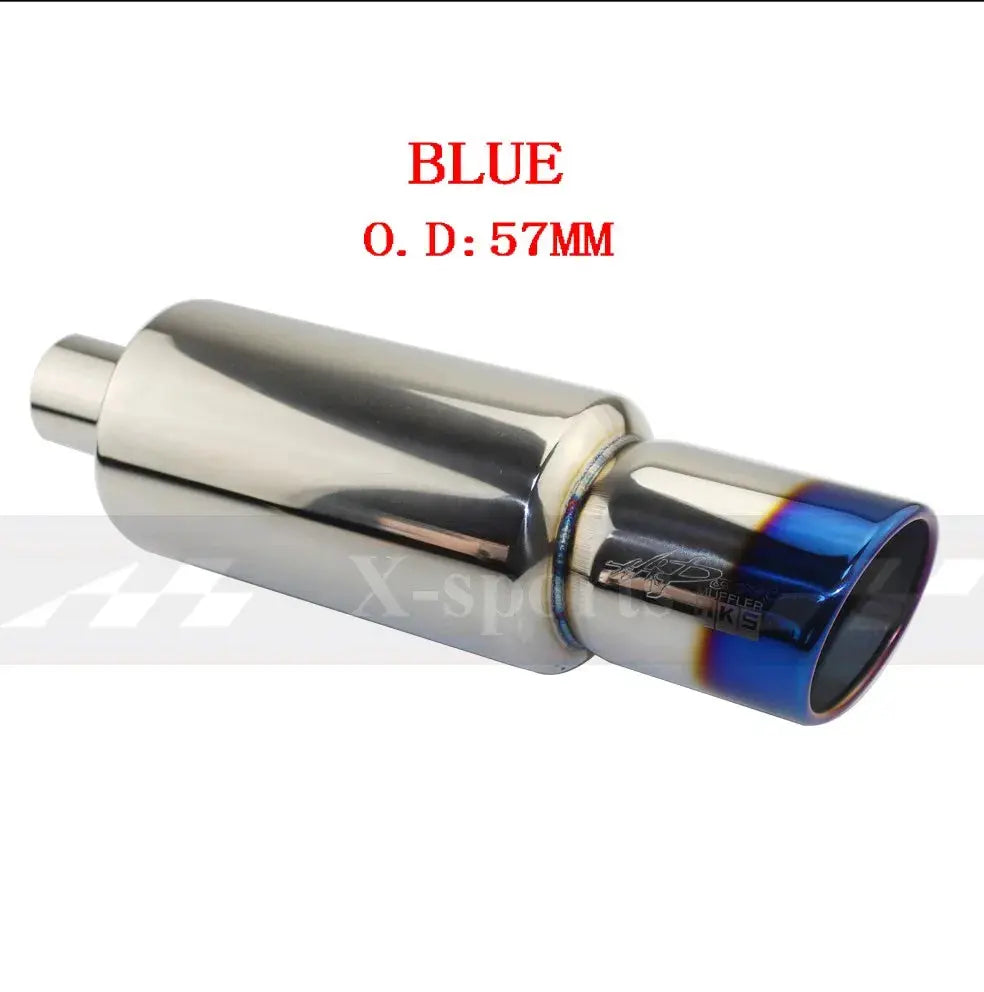 Car Motorbike Exhaust System Exhaust Pipe Muffler Tip Universal Stainless Steel ID 51MM 57MM 63MM Outlet 89mm Silencer Tail Pipe Revix