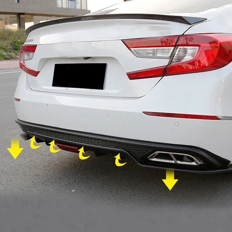 4PCS Universal Car Rear Bumper Diffuser Lip Spoiler Shark Fin Spliter Spoiler Chassis Protector Cover Kit Bumper Deflector Revix