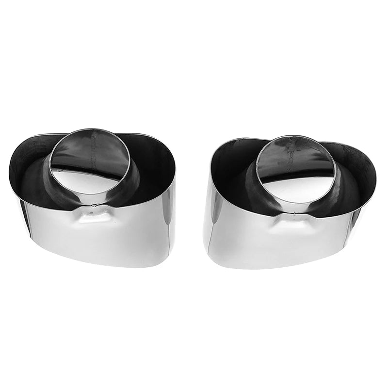 2pcs Stainless Steel Chrome Exhaust Dual Tail Pipe Muffler Tip For BMW X5 E70 08-13 Exhaust Pipe Tailpipe Mufflers Revix