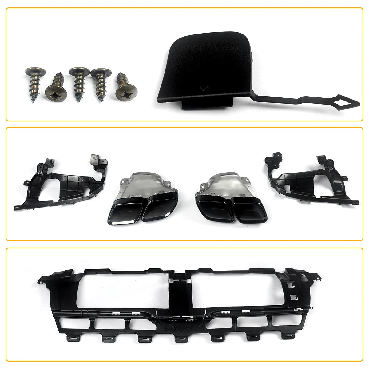 GLS63 AMG Style Black Rear Diffuser with Exhaust Tips for Mercedes Benz X167 2019+ Revix