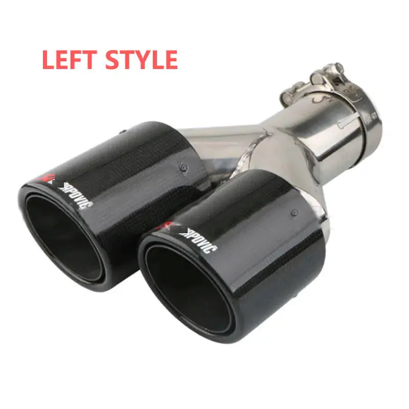 Left right carbon fiber exhaust tips stainless steel twin exhaust tip Y style exhaust muffler tuning car accessorie universal Revix