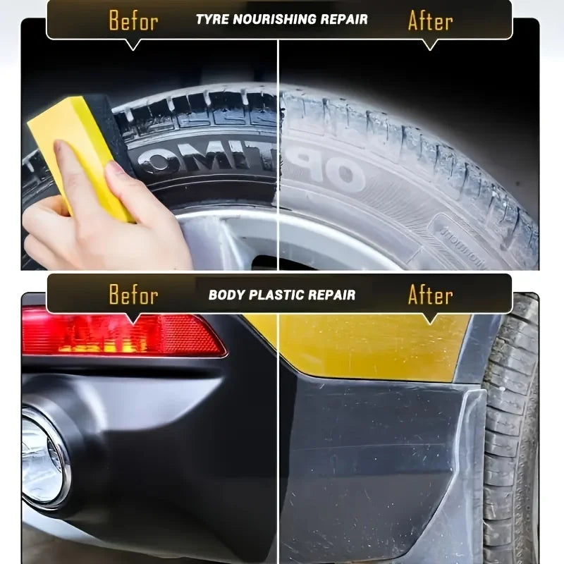 Car Tire & Panel Restoration Kit – Wax & Shine Revix
