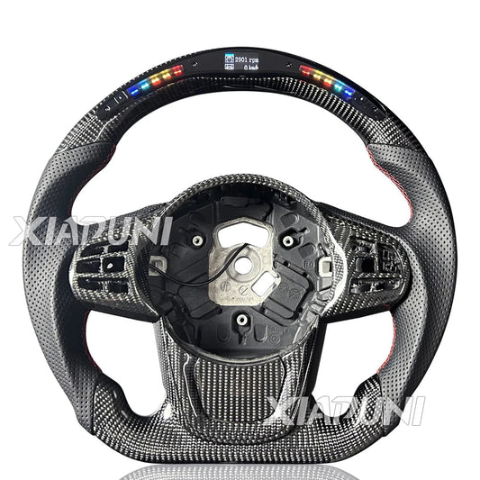 Customized LED RPM Steering Wheel For Toyota Supra A90 A91 2019-2024 Model Carbon Fiber Racing Wheel Revix