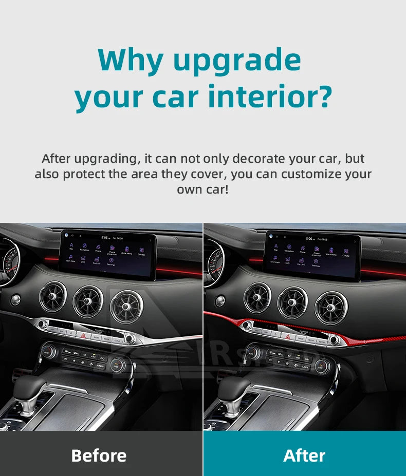 Interior Carbon Fiber Sticker For Kia Stinger 2019 2020 2021 2022 2023 Revix