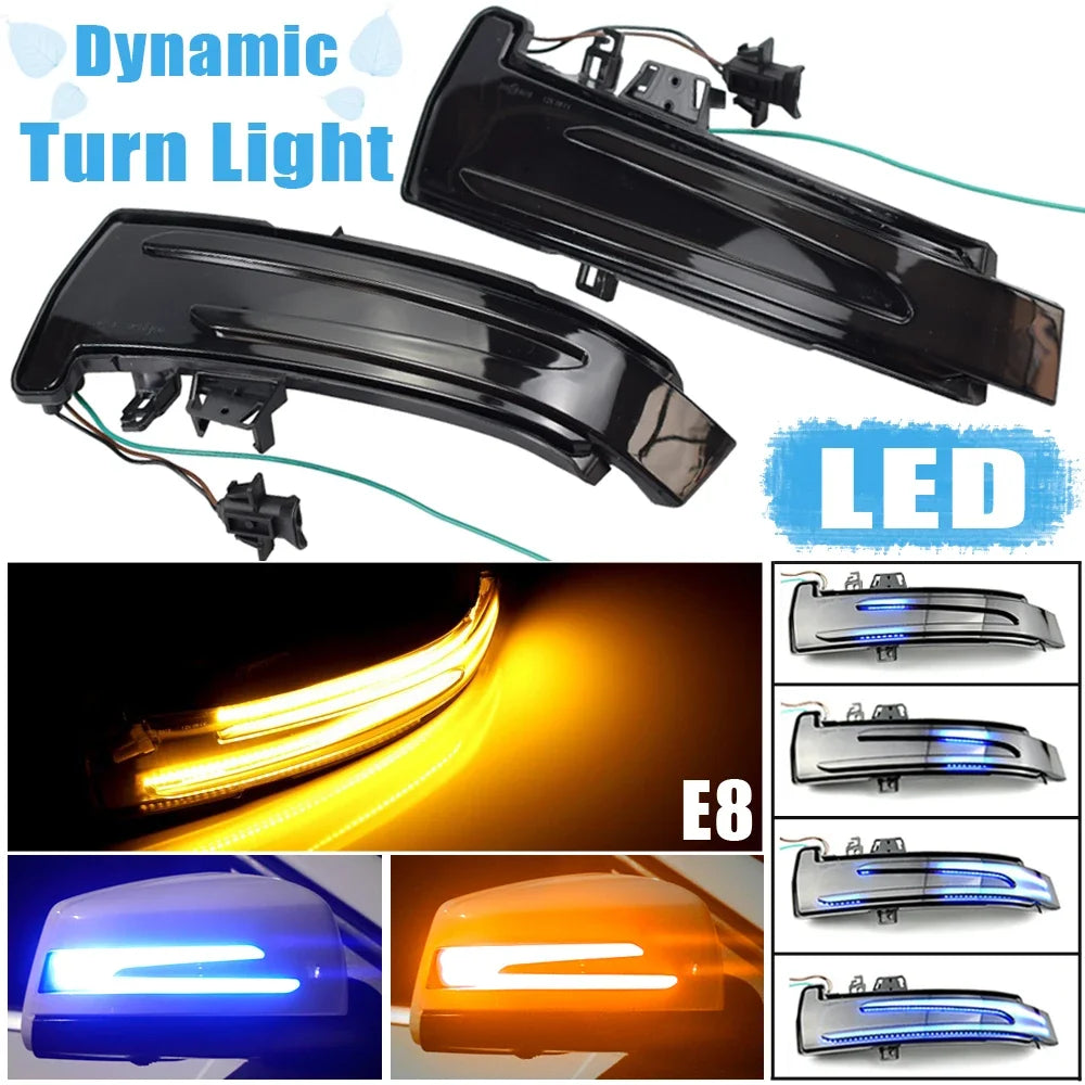 1 Pair Dynamic Turn LED Signals For Mercedes Benz W204 CLA A B C E S GLA GLK CLS Class W176 W212 Revix