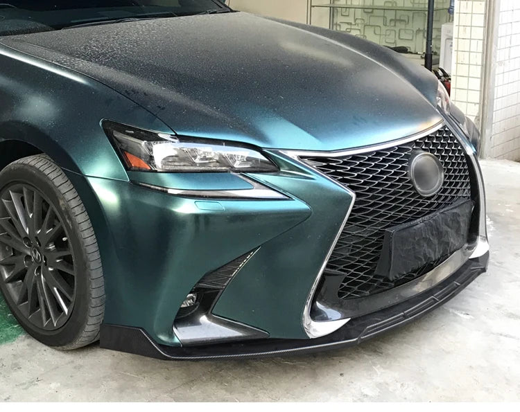 High Quality Car Front Bumper Lip Body Kit Chin Spoiler Diffuser Guard Accessories Carbon Fiber Look ABS For Lexus GS 2016-2020 Revix