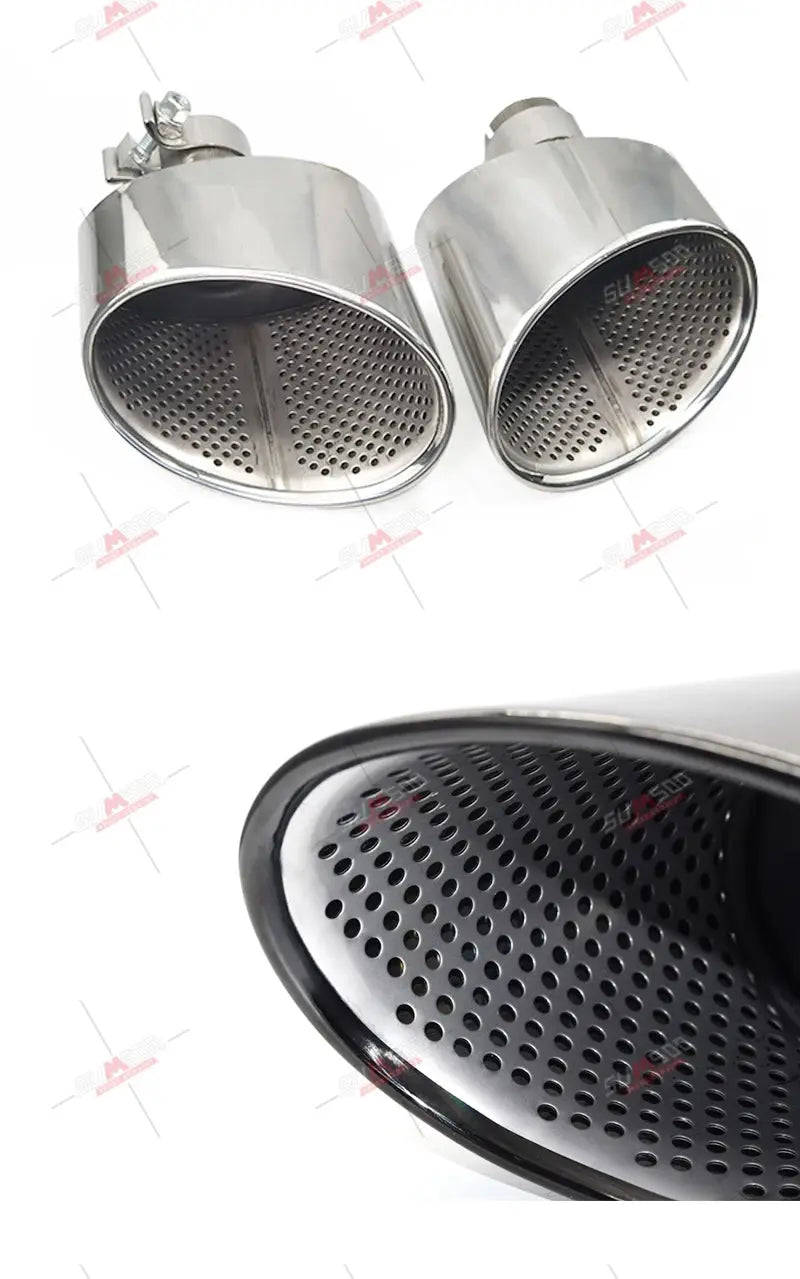 1 Pair Car Exhaust Tip For Audi A4 A5 A6 A7 UP TO RS4 RS5 RS6 RS7 Muffler Tip Tailpipe 304 Stainless Steel Exhaust Pipe Revix