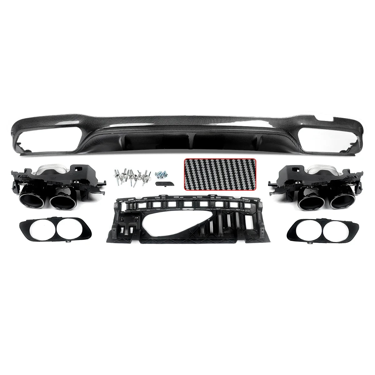 Rear Diffuser+Exhaust Tips For MERCEDES BENZ W213 E CLASS AMG-Line 2016-2020 Revix