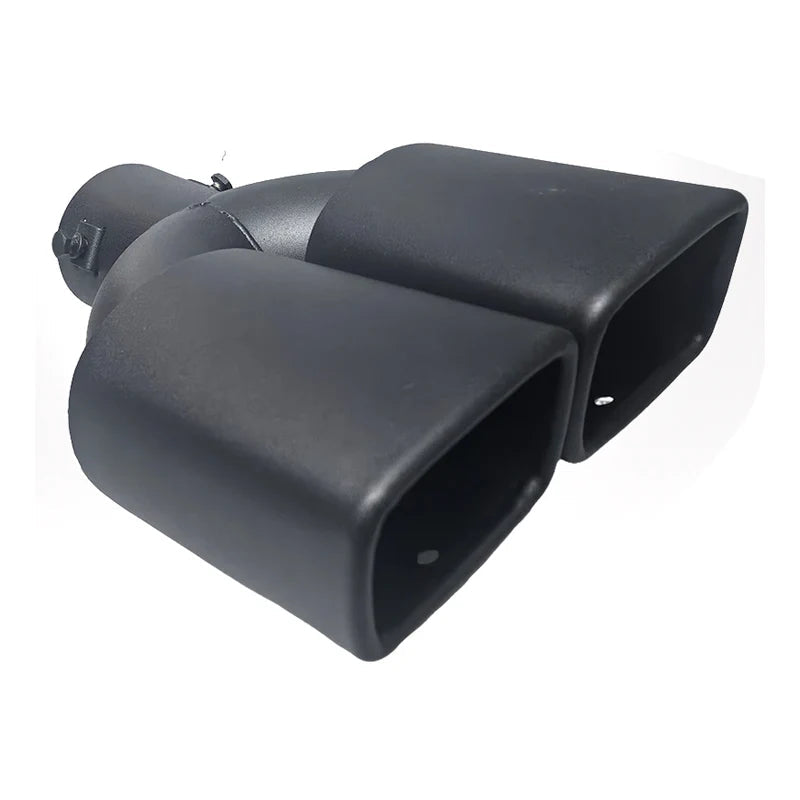 Exhaust Tip Universal Double Outlet Nozzle Rear Muffler Tip Stainless Steel Square Mouth Exhaust Pipe Muffler Car Accessories Revix