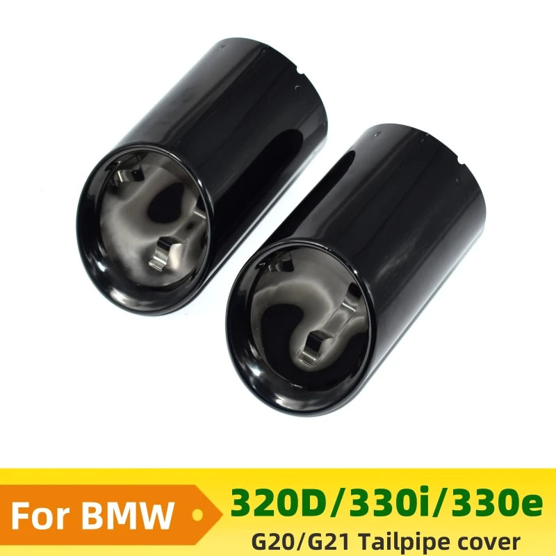 For BMW 320d 330i 330e Exhaust Tailpipe cover G20 G21 Muffler Tip Nozzle Black Exhaust Head Revix