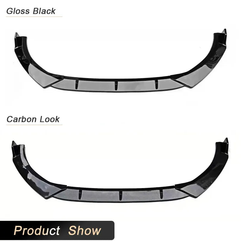 Car Front Bumper Lip Spoiler ABS Gloss Black Carbon Look for KIA K5 Sedan 4-Door 2020-2025 Racing Front Lip Chin Apron Body Kit Revix