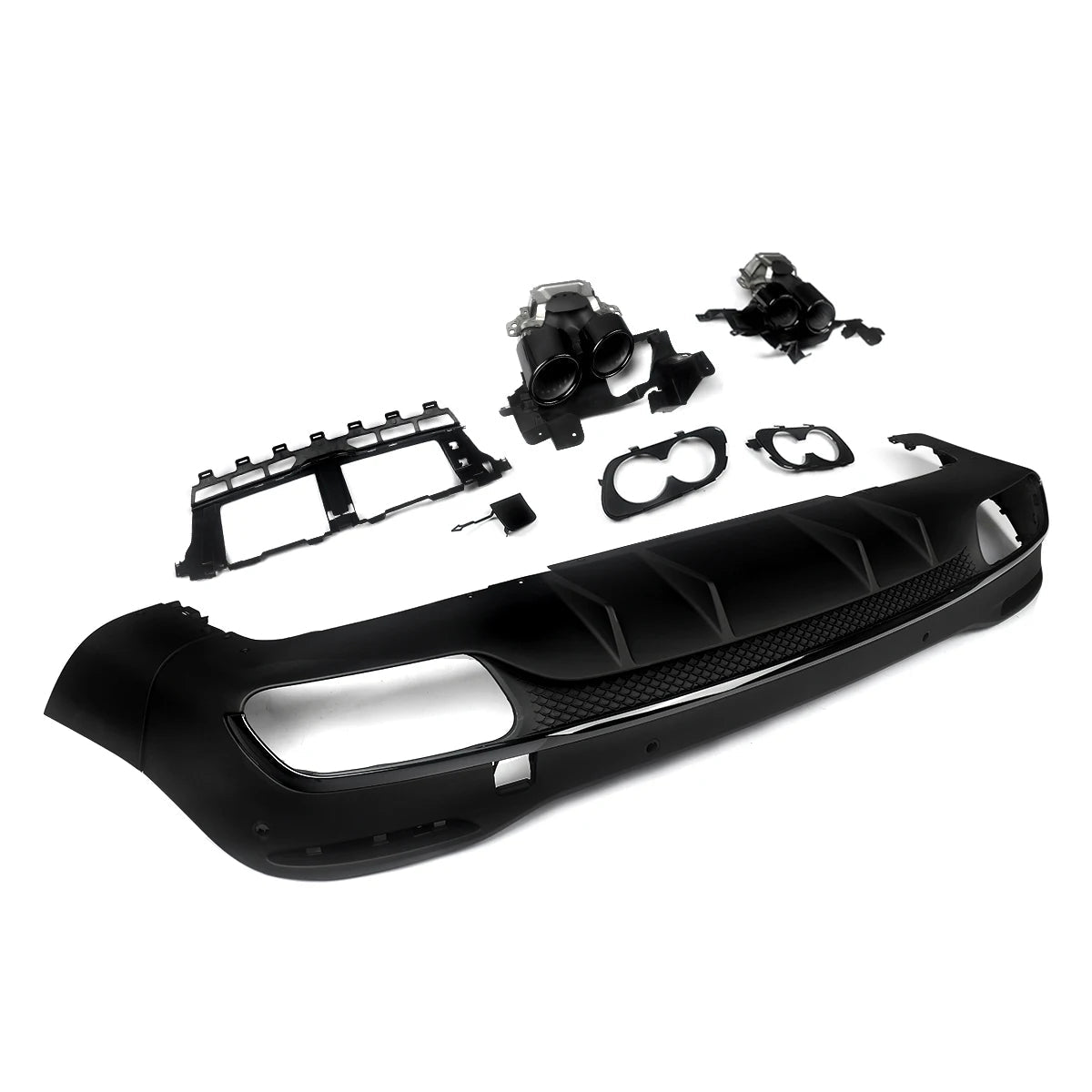 Mercedes-Benz GLE53 Rear Bumper Diffuser Lip + Exhaust Tips For GLE350 GLE400 GLE450 GLE580 2019+ Revix