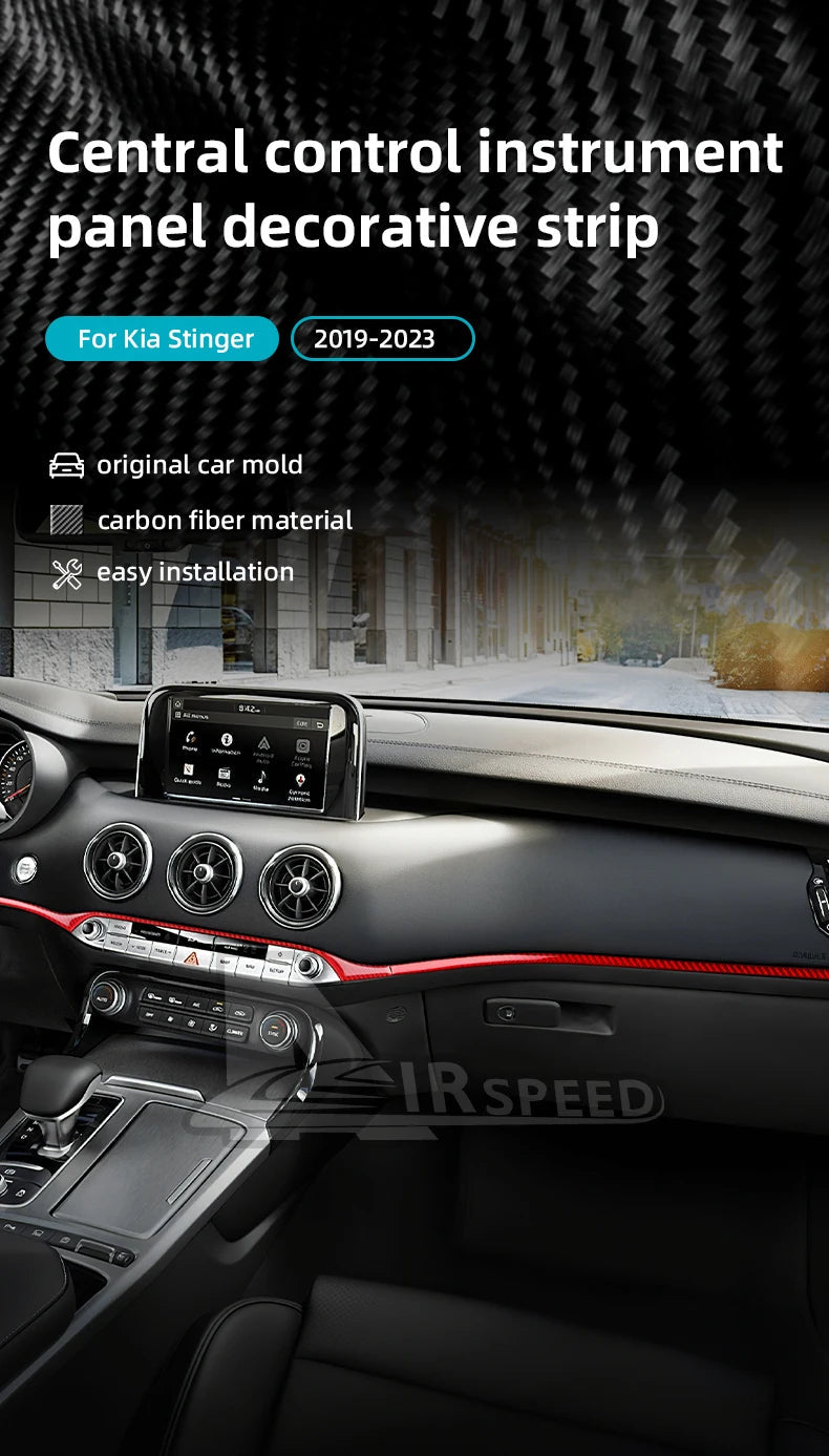 Interior Carbon Fiber Sticker For Kia Stinger 2019 2020 2021 2022 2023 Revix