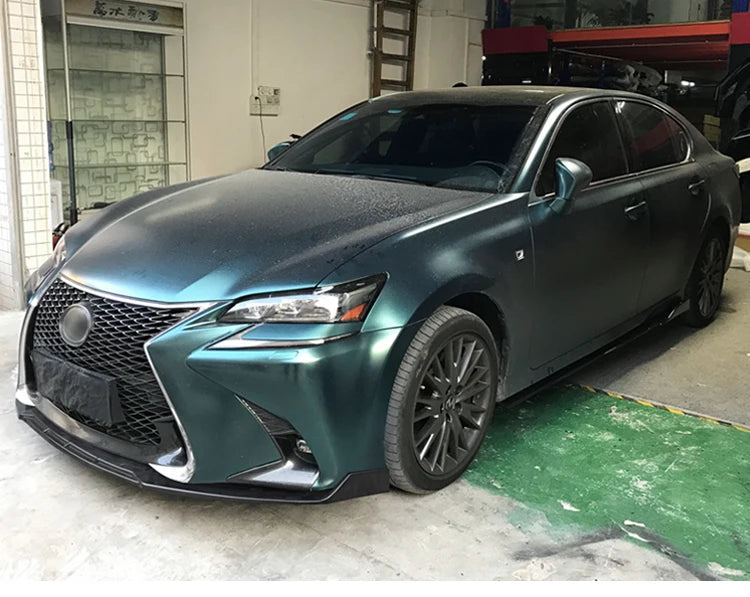 High Quality Car Front Bumper Lip Body Kit Chin Spoiler Diffuser Guard Accessories Carbon Fiber Look ABS For Lexus GS 2016-2020 Revix