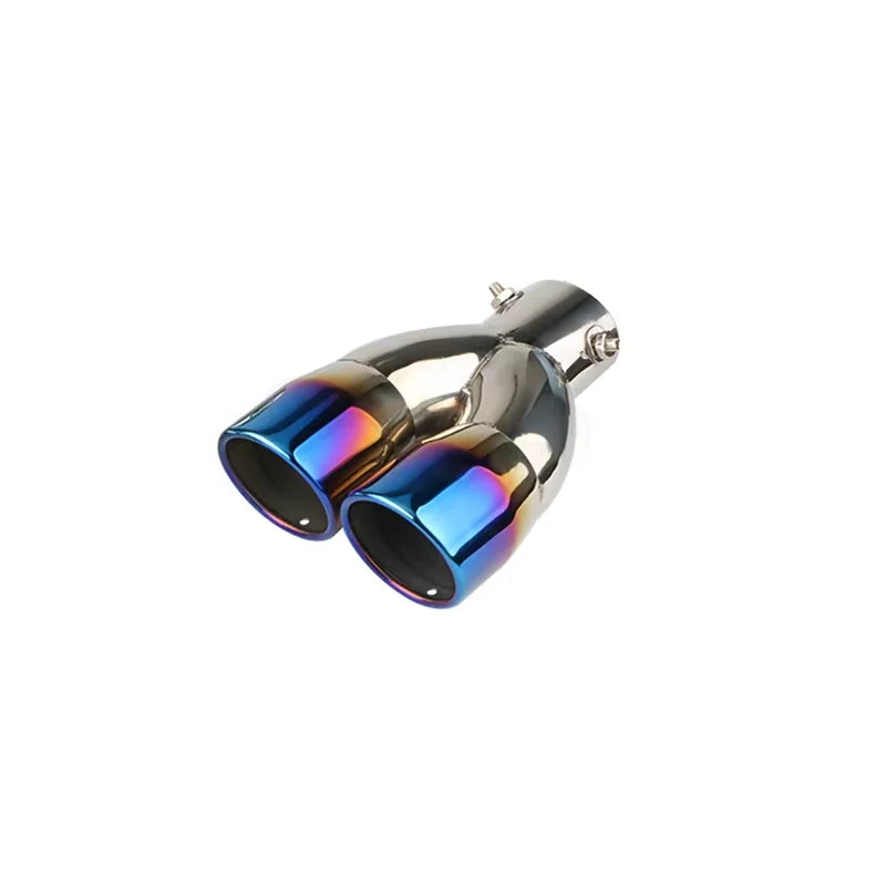 Universal 63mm Car Muffler Exhaust Tip Tail Pipe Stainless Steel Car Rear Tail Throat Car Accessories Revix