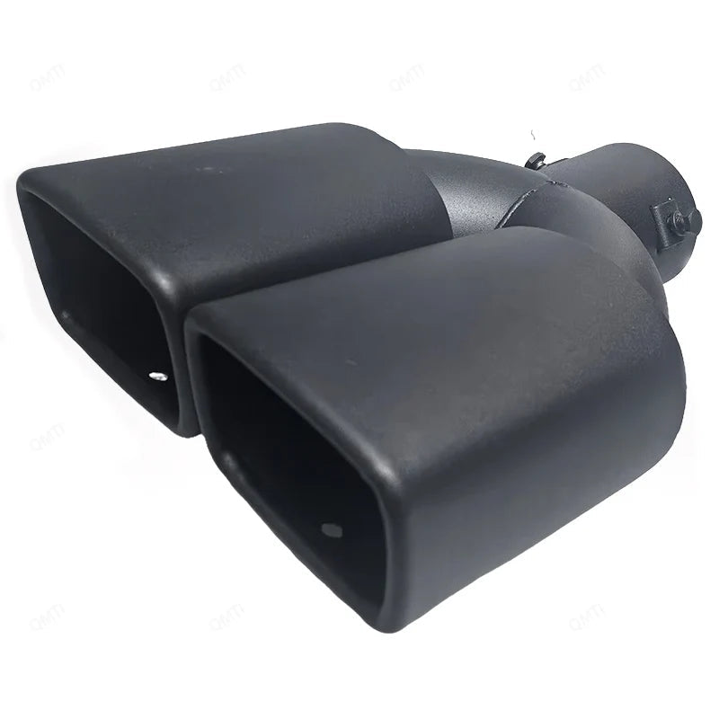 Exhaust Tip Universal Double Outlet Nozzle Rear Muffler Tip Stainless Steel Square Mouth Exhaust Pipe Muffler Car Accessories Revix