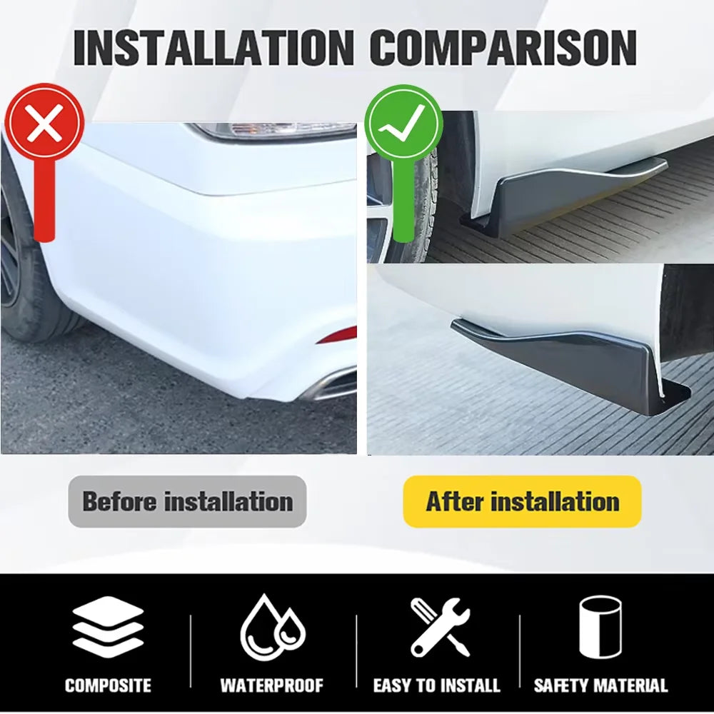 Universal Car Front Rear Bumper Strip Lip Spoiler Diffuser Splitter Scratch Protector 48CM Length For Audi BMW HONDA Revix