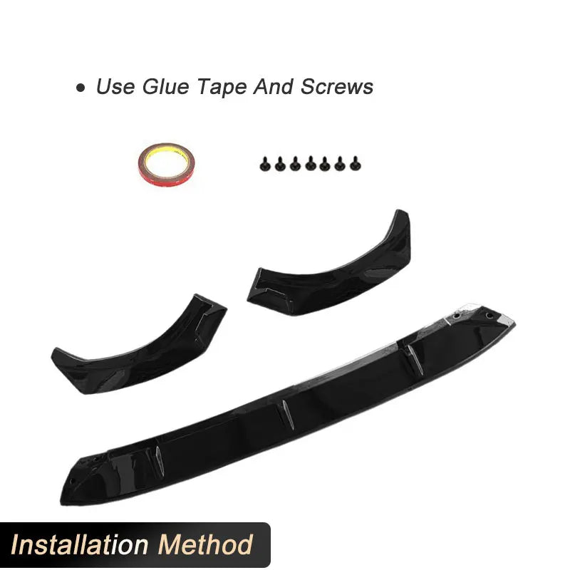 Car Front Bumper Lip Spoiler ABS Gloss Black Carbon Look for KIA K5 Sedan 4-Door 2020-2025 Racing Front Lip Chin Apron Body Kit Revix