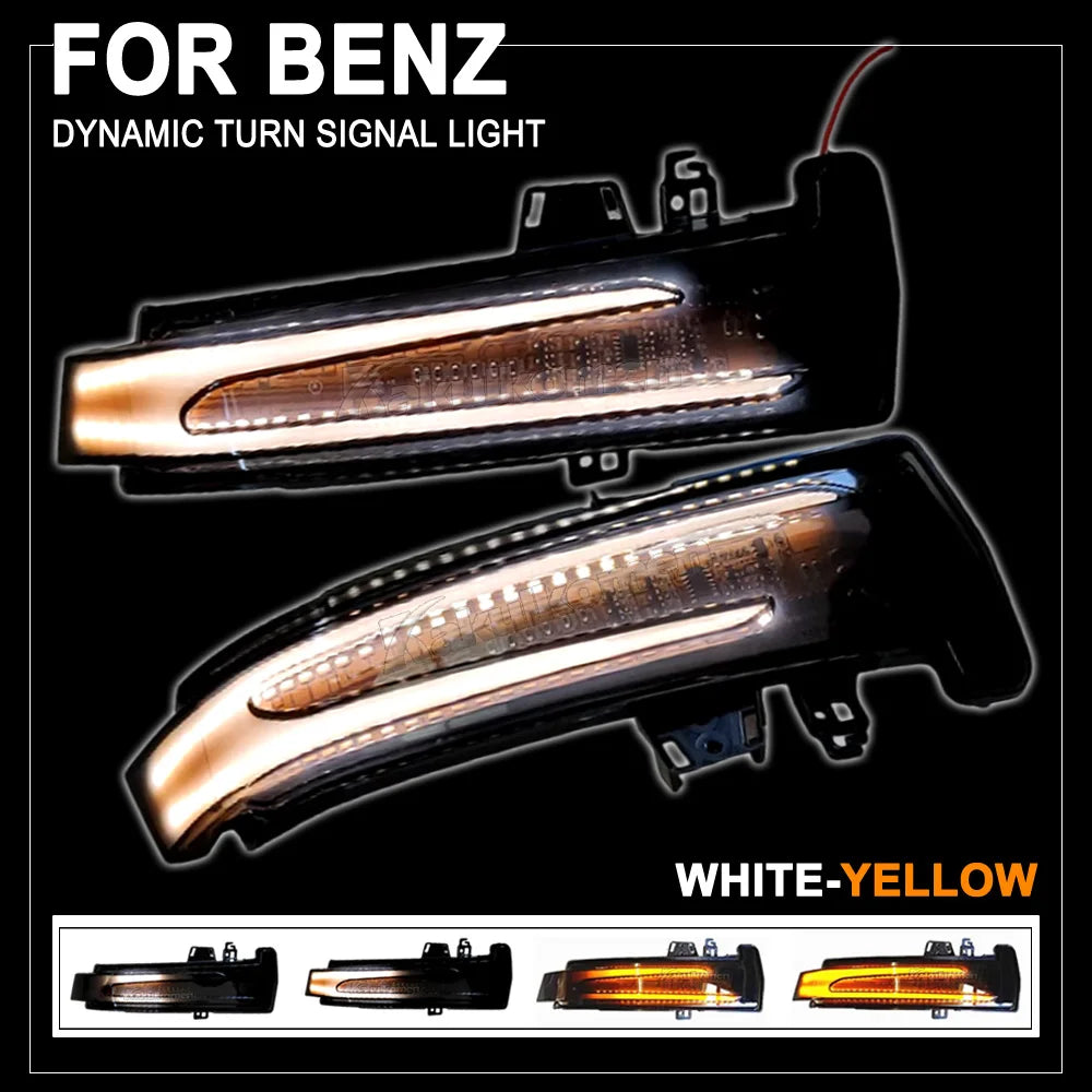1 Pair Dynamic Turn LED Signals For Mercedes Benz W204 CLA A B C E S GLA GLK CLS Class W176 W212 Revix
