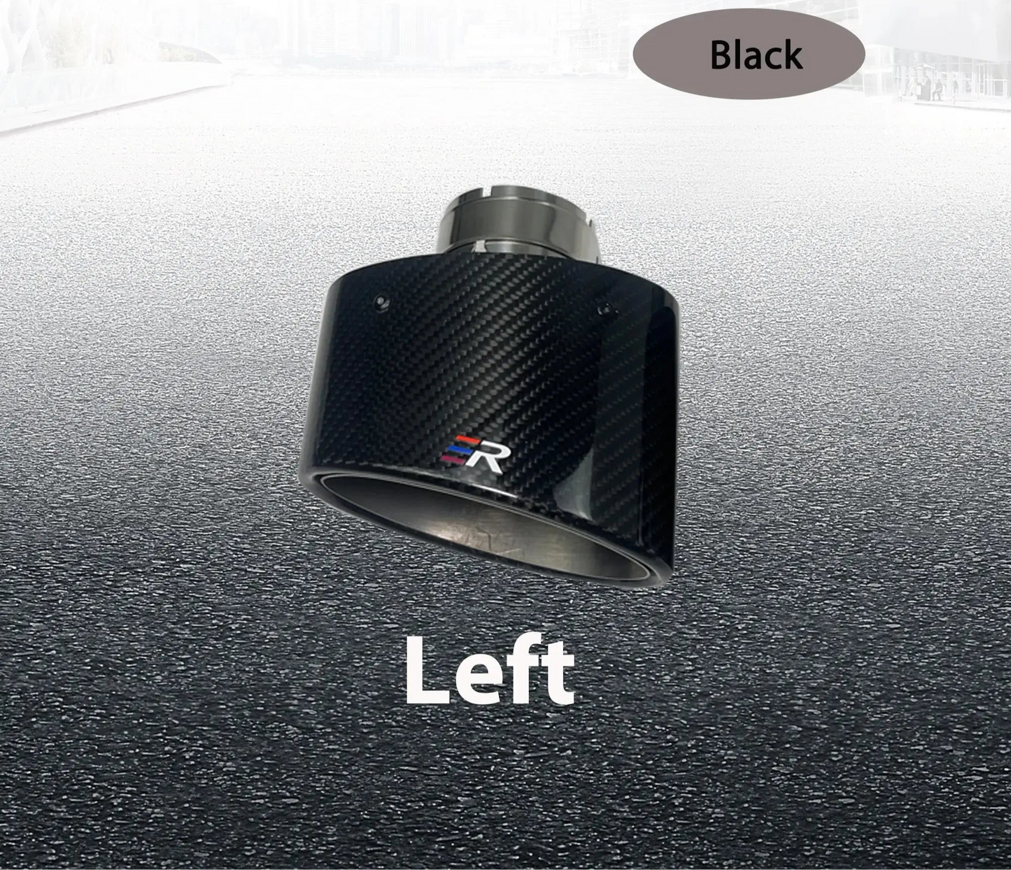 ER Exhaust Racing Real Carbon Fiber Oval Shape Exhaust Tips for Universal car Exhaust Modified Muffler Nozzle Upgrade Revix